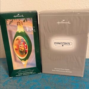 HALLMARK Illuminations Santa Ornament w/Power Box "Santa's Christmas Magic"